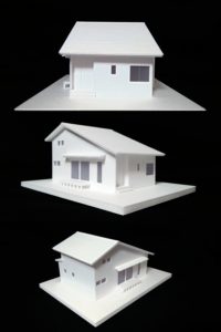 平屋一戸建ての家模型S=1/100