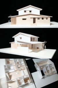 新築の間取り確認用住宅白模型S=1/75