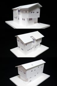 新築一戸建ての家模型S=1/100